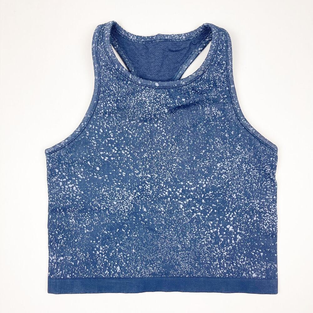 Lululemon Ebb to Street Cropped Tank Distorted Noise Mineral Blue Pastel Blue 12